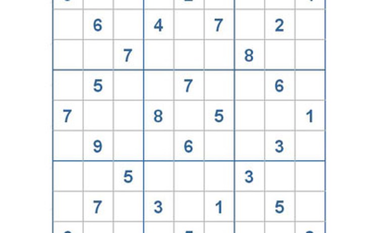 Mời các bạn thử sức với ô số Sudoku 2619 mức độ Khó