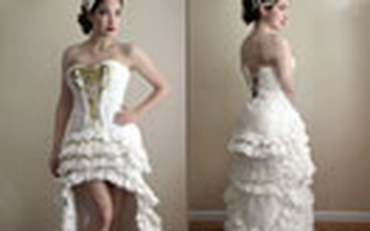 Váy cưới từ giấy vệ sinh