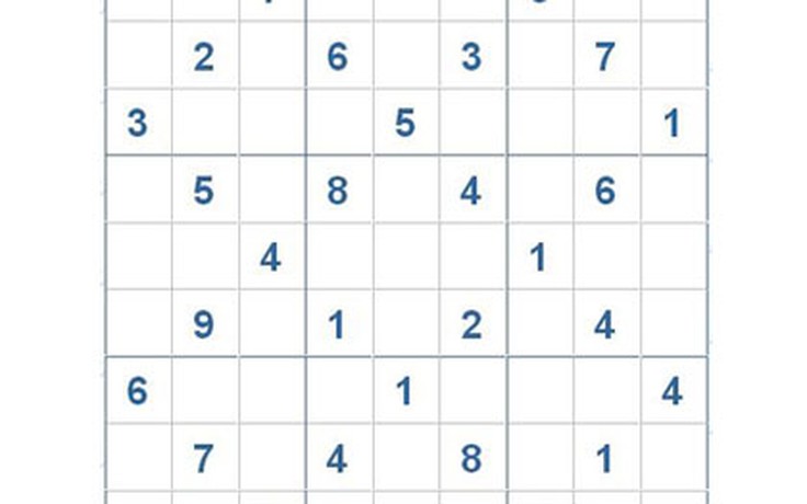 Mời các bạn thử sức với ô số Sudoku 2841 mức độ Khó