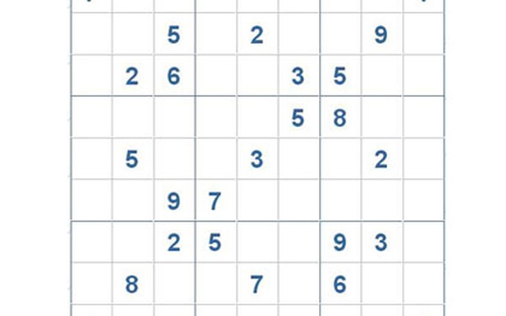 Mời các bạn thử sức với ô số Sudoku 2858 mức độ Khó