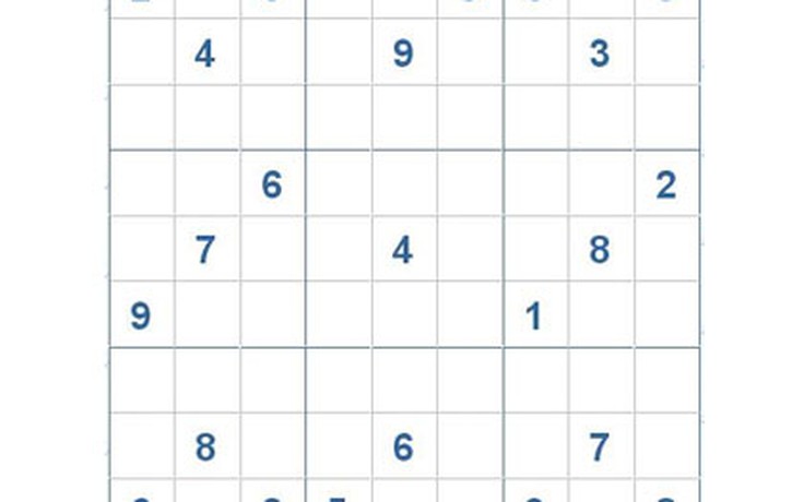 Mời các bạn thử sức với ô số Sudoku 2873 mức độ Khó