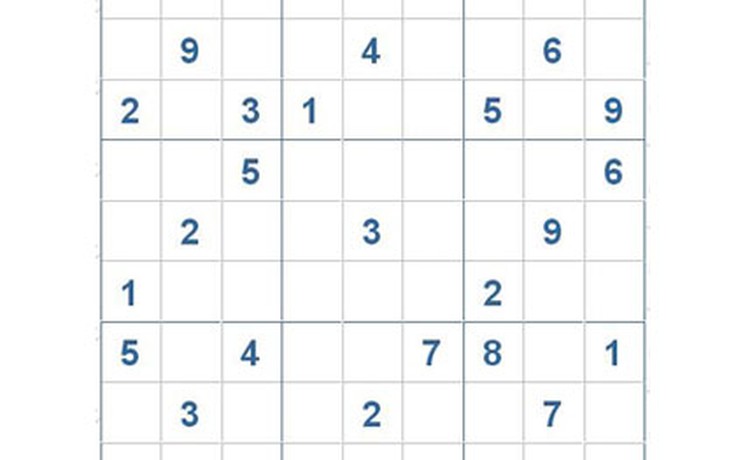 Mời các bạn thử sức với ô số Sudoku 2875 mức độ Khó