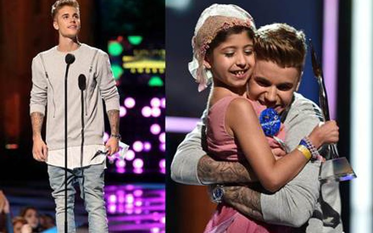 Justin Bieber bất ngờ 'ngoan hiền' đi nhận giải từ thiện