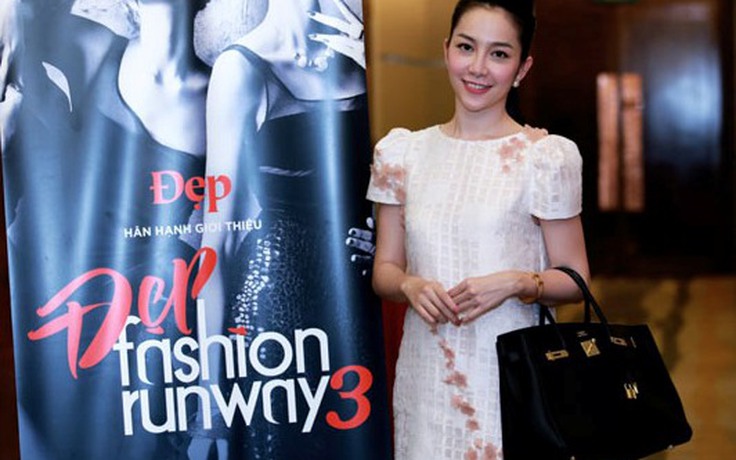 Linh Nga xách túi trăm triệu nổi bật tại họp báo Đẹp Fashion Runway