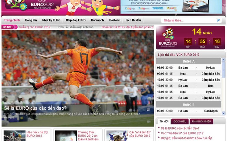 Đồng hành cùng Euro 2012 trên chuyên trang euro.thanhnien.vn