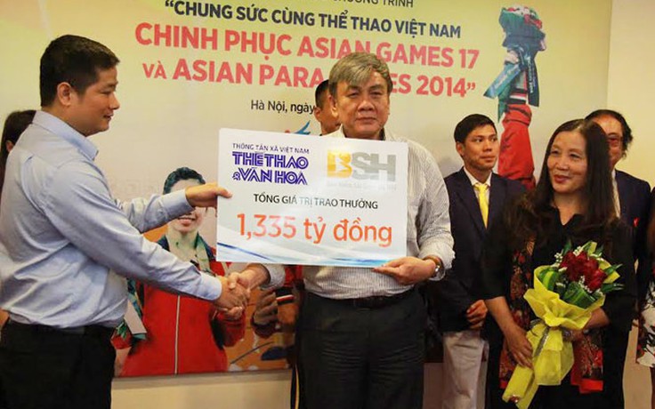 Trao thưởng hơn 1,3 tỉ đồng cho thể thao Việt Nam