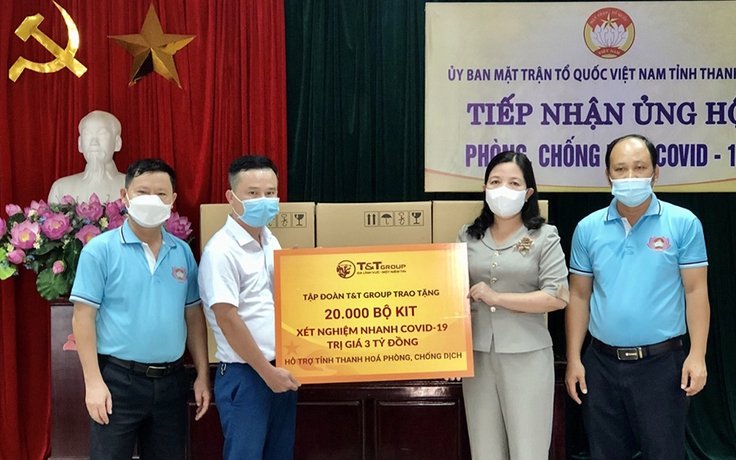 T&T Group tặng Thanh Hóa, Kiên Giang 50.000 bộ kit xét nghiệm nhanh Covid-19 trị giá 7,5 tỉ