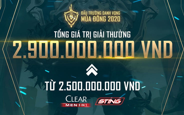 Đấu trường danh vọng mùa đông 2020 tăng giải thưởng lên hơn 2,9 tỷ đồng