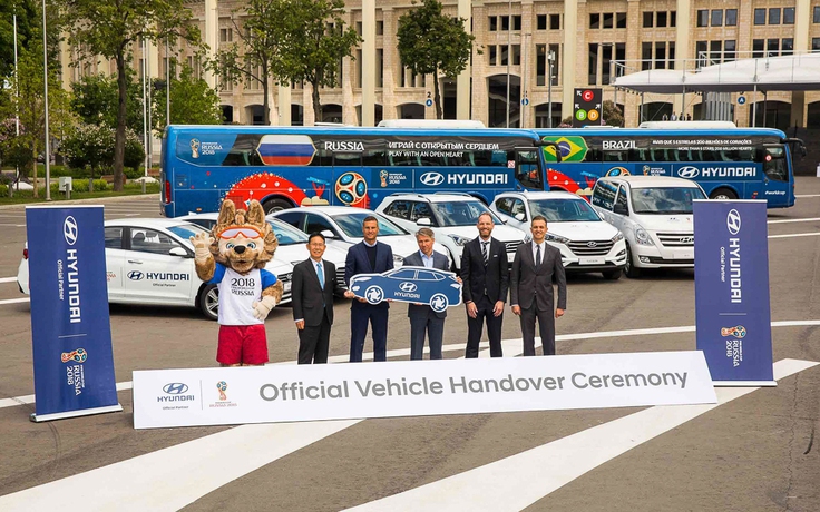 Hơn 500 xe Hyundai đến Nga phục vụ World Cup 2018