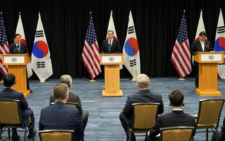 Ngoại trưởng Mỹ, Hàn, Nhật lên án Triều Tiên