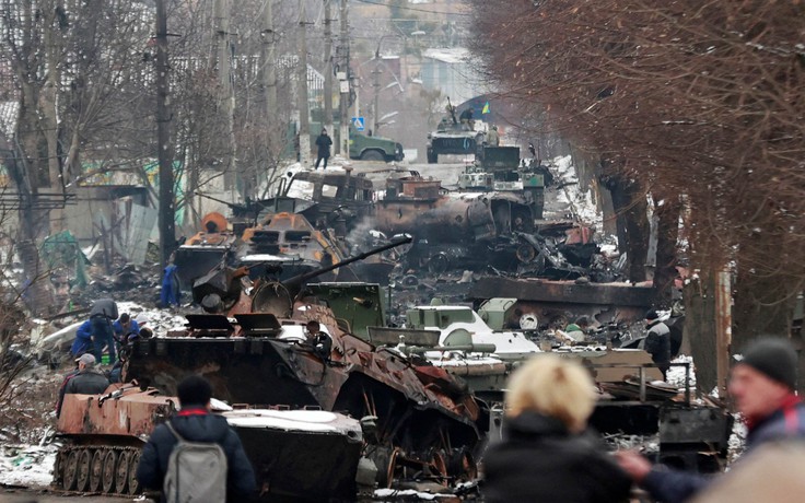 Anh nói đoàn xe quân sự Nga gần Kyiv bị trục trặc, tắc đường