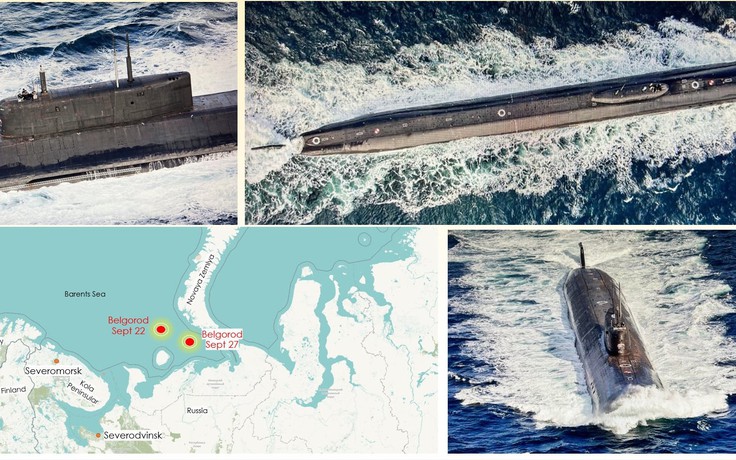 Siêu tàu ngầm hạt nhân Nga xuất hiện sau tin đồn ‘mất tích’