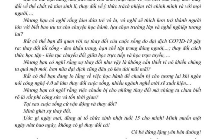 Đề thi học sinh giỏi đề cập đến tuổi 15, sự thay đổi: Giáo viên nói gì?