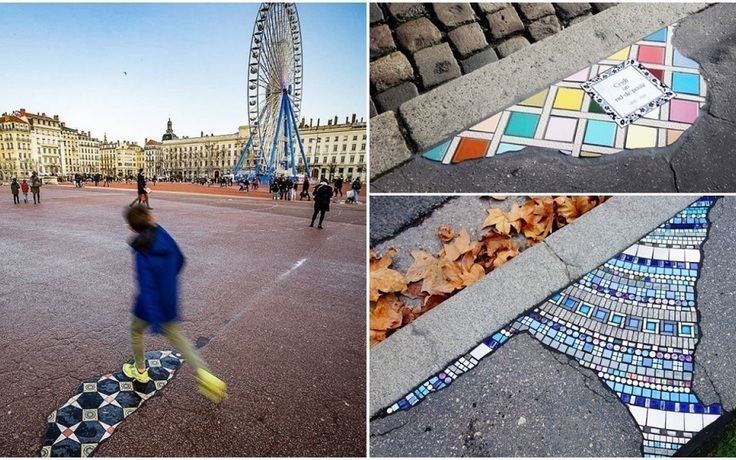 Nghệ sĩ đường phố Pháp ‘gây sốt’ mạng xã hội vì lấy tranh ‘vá’ vỉa hè