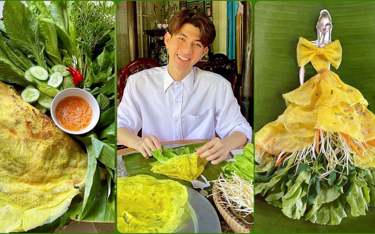 Nhà thiết kế Nguyễn Minh Công quảng bá ẩm thực Nam bộ qua thời trang từ bánh xèo, bánh lá mít…