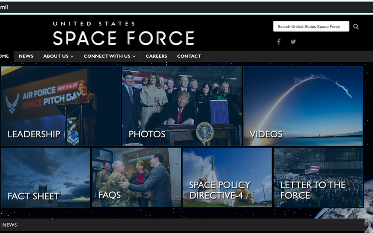 Quân chủng Không gian Mỹ ra mắt website