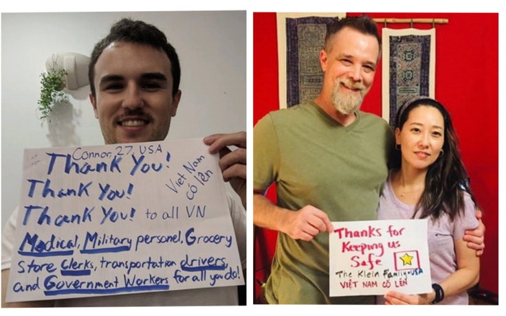 Người nước ngoài đồng loạt đăng 'Cảm ơn Việt Nam' trong cuộc chiến chống dịch Covid-19