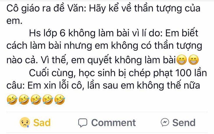 Học sinh bị chép phạt vì từ chối viết bài văn tả thần tượng