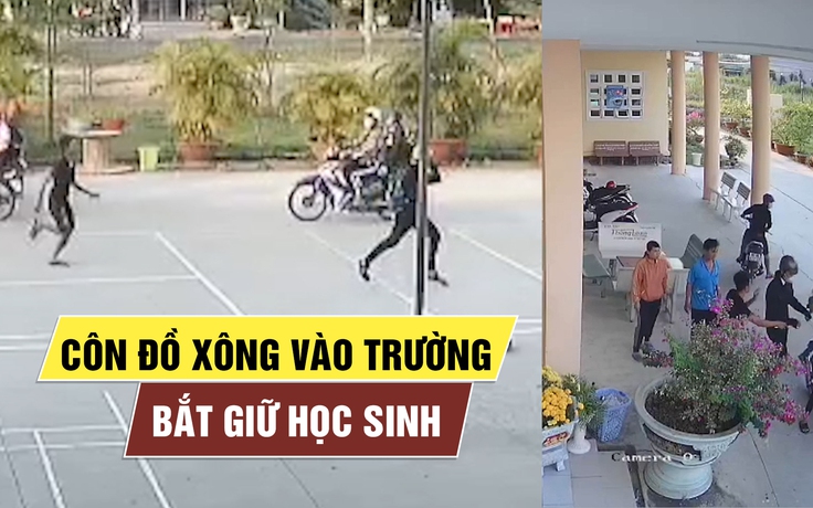 [VIDEO] Phẫn nộ với cảnh côn đồ xông vào trường bắt học sinh mang đi đánh đập