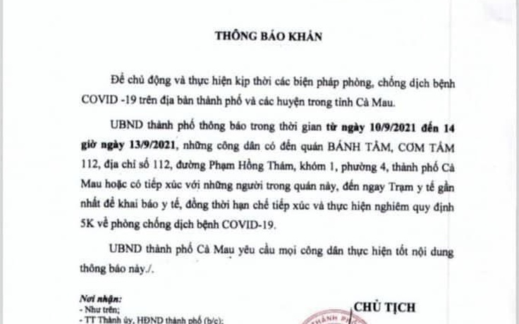 Cà Mau: Ghi nhận 7 ca dương tính Covid-19 trong một gia đình