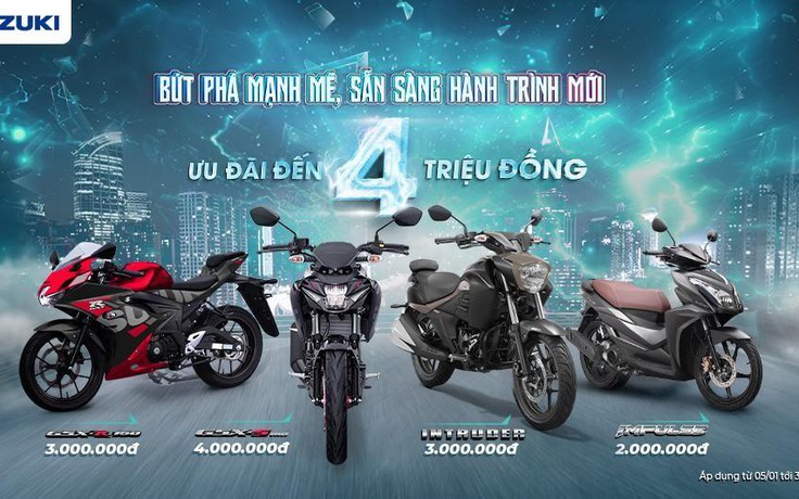 Sắm xe máy Suzuki đón tết mãnh hổ, nhận lì xì đến 4 triệu đồng