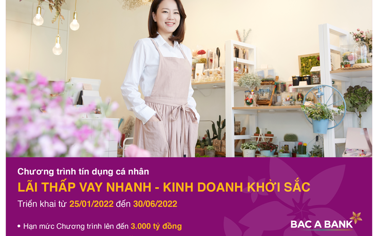 Lãi thấp vay nhanh từ BAC A BANK, khách hàng cá nhân đón cơ hội kinh doanh