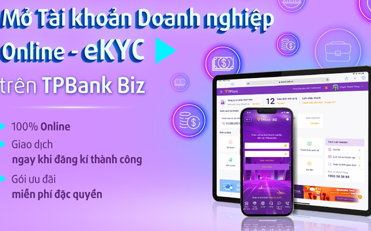 TPBank ra mắt tính năng mở tài khoản online cho khách hàng doanh nghiệp