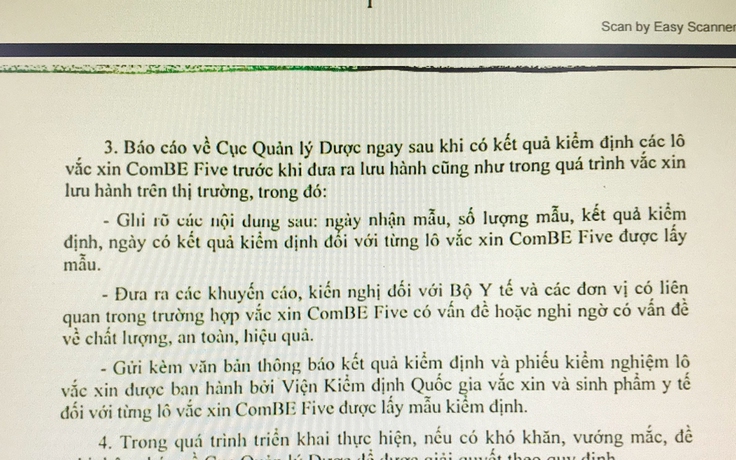 Tăng cường giám sát chất lượng vắc xin ComBE Five