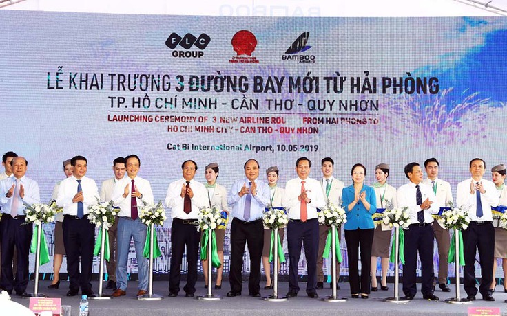 Thủ tướng cắt băng khai trương 3 đường bay từ Hải Phòng của Bamboo Airways