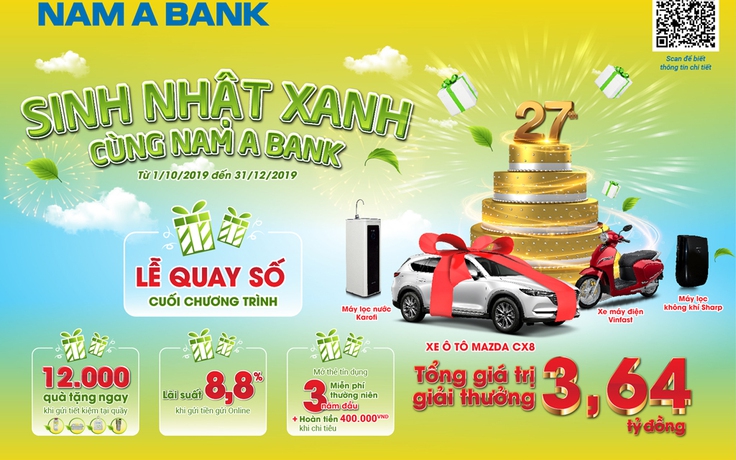 Cơ hội rước xe sang mừng sinh nhật Nam A Bank