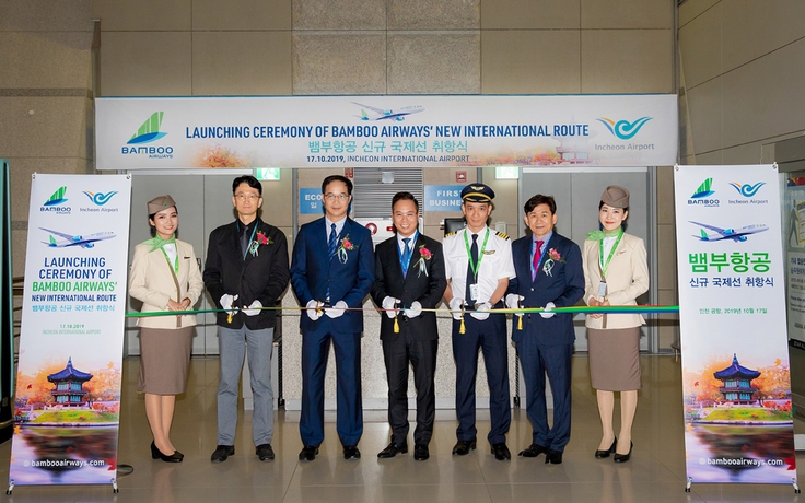 Bamboo Airways đón chuyến bay khai trương đường bay bổ sung kết nối Việt Nam - Hàn Quốc