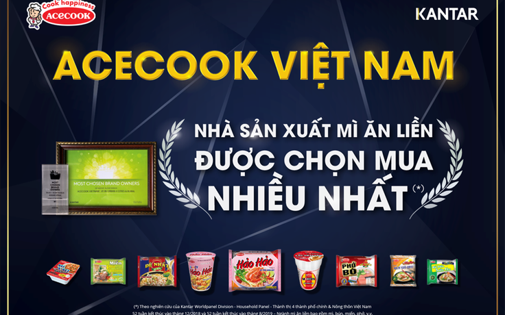 Acecook Việt Nam được người tiêu dùng lựa chọn nhiều nhất năm 2018 và 2019