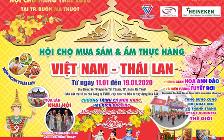 Hội chợ mua sắm và ẩm thực hàng VN - Thái Lan 2020 tại TP.Buôn Ma Thuột