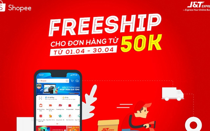 J&T Express khuyến mãi đồng giá giao hàng tháng 4 trên Shopee