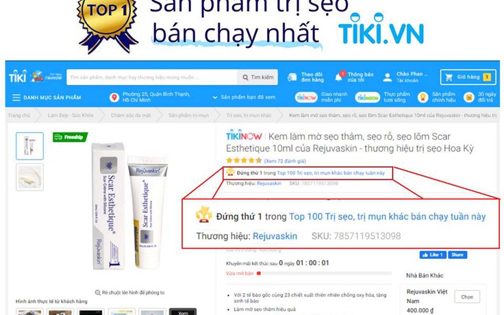 Giải mã sản phẩm trị sẹo của Mỹ chiếm lĩnh thị trường E-commerce VN mùa Covid