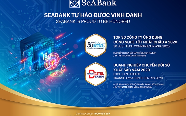 SeABank nhận giải thưởng ‘Top 30 công ty ứng dụng công nghệ tốt nhất châu Á 2020’