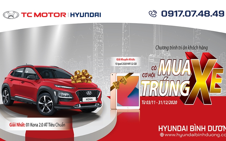 Mua xe - cơ hội vàng trúng xe dành cho khách hàng tại Hyundai Bình Dương