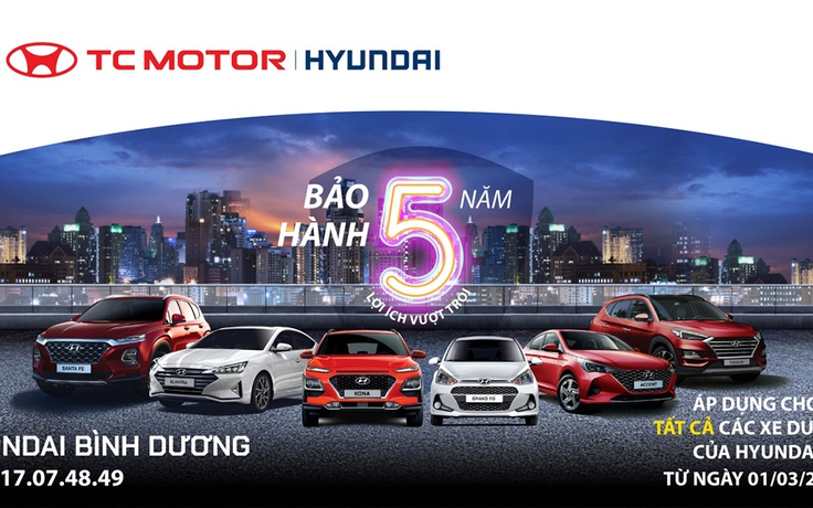 Hyundai nâng thời hạn bảo hành lên đến 5 năm cho các dòng xe du lịch