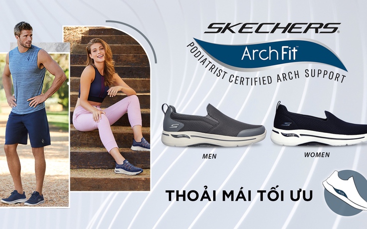 Skechers tiếp tục chinh phục bạn bằng dòng giày thể thao Gowalk Arch Fit