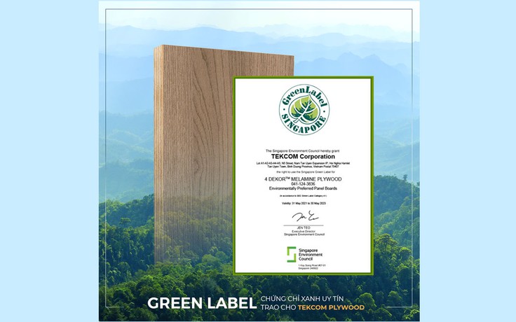 Plywood TEKCOM tự hào đạt chứng chỉ Green Label