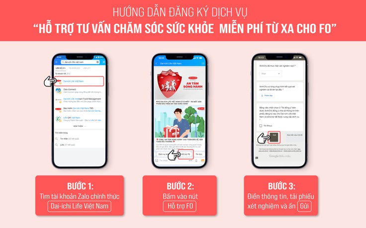 Dai-ichi Life Việt Nam hỗ trợ tư vấn sức khỏe miễn phí từ xa cho F0
