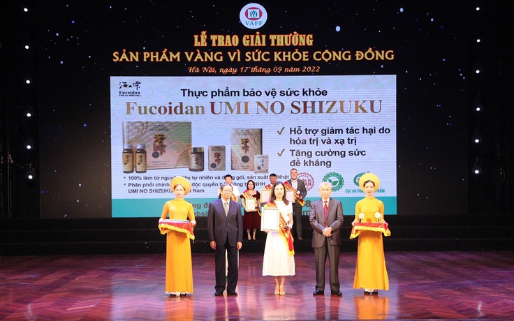 Fucoidan Umi No Shizuku vinh dự nhận giải thưởng ‘Sản phẩm vàng vì sức khỏe cộng đồng’