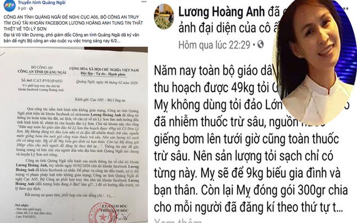 Nói tỏi Lý Sơn bị nhiễm độc, bà Lương Hoàng Anh bị phạt 12,5 triệu đồng