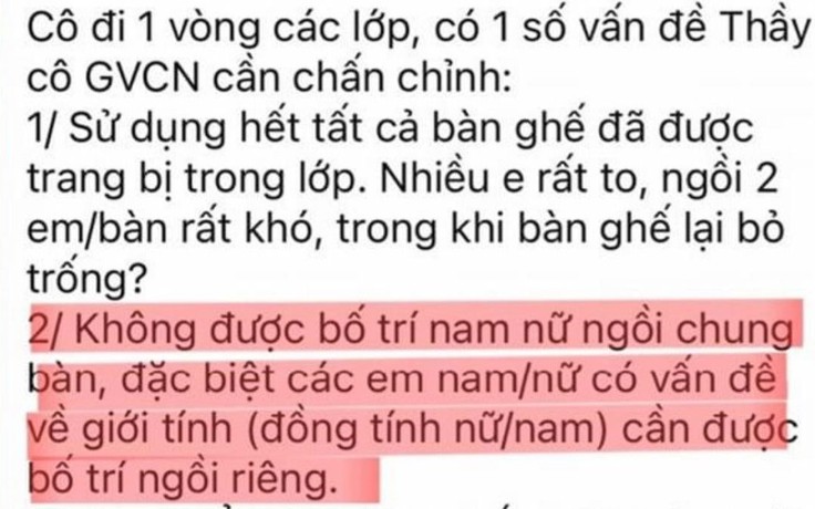 TP.HCM: Hiệu trưởng sẽ trao đổi với học sinh sau tin nhắn gây hiểu lầm kỳ thị giới tính