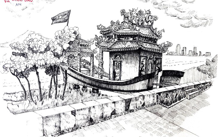 'Khám phá' làng chài Đà Nẵng qua nét ký họa độc đáo