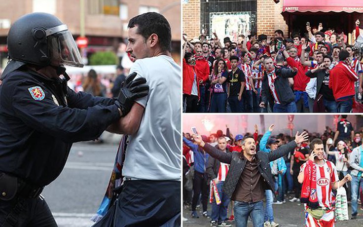CĐV Atletico 'đại chiến' cảnh sát Madrid