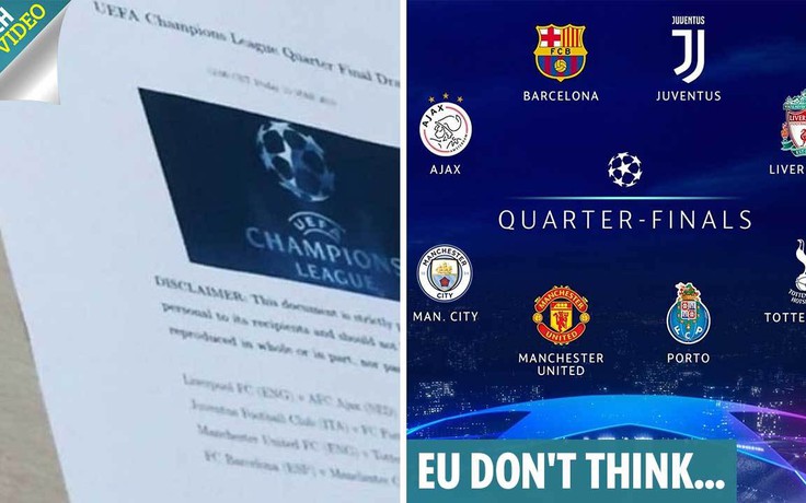 Đã có kết quả bốc thăm vòng tứ kết Champions League?