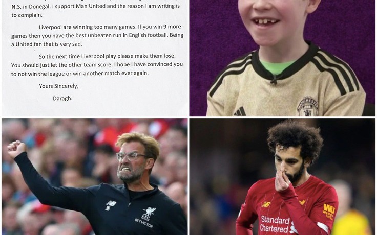 Liverpool liên tiếp bại trận: Lời nguyền từ 'bức tâm thư' của fan nhí M.U?