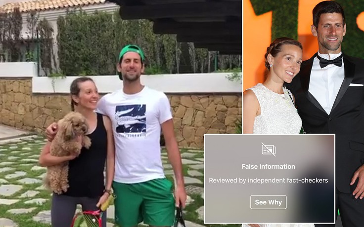 Vợ tay vợt Novak Djokovic đăng nhầm tin giả “cột 5G phát tán Covid-19”