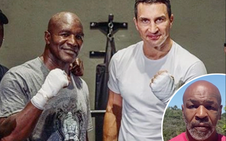 Mike Tyson “chấp” Holyfield tập với Wladimir Klitschko và Antonio Tarver